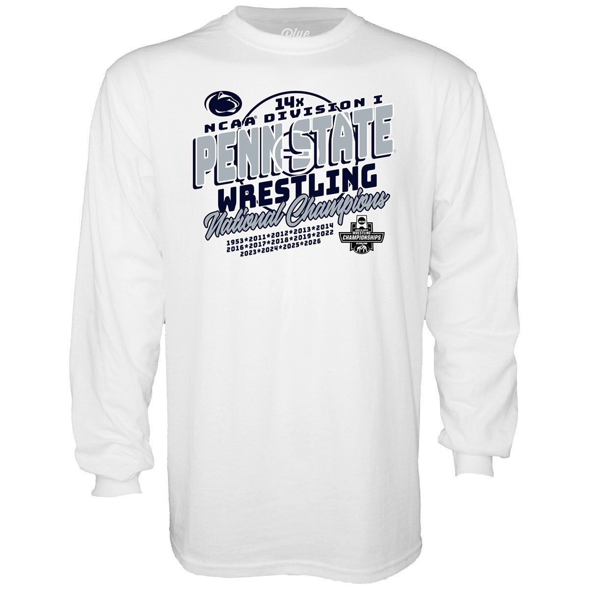 white long sleeve t-shirt 14x Penn State Wrestling National Champions